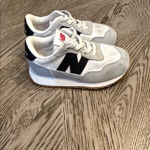 New Balance Kids' White and Gray Sneakers
